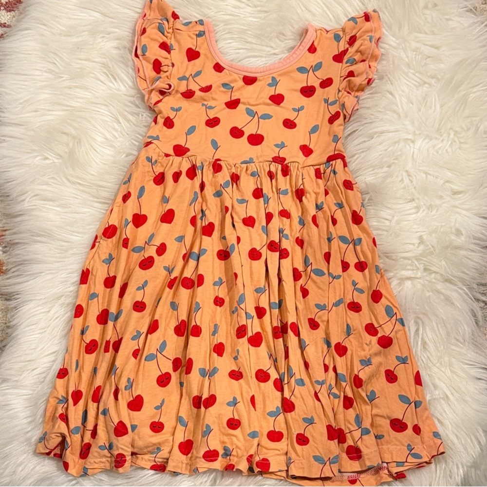 Little Sleepies Peach Cherry Kids Dress